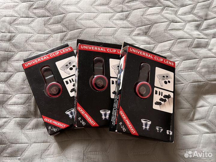 Линзы 3в1 для телефона. Универсальное крепление