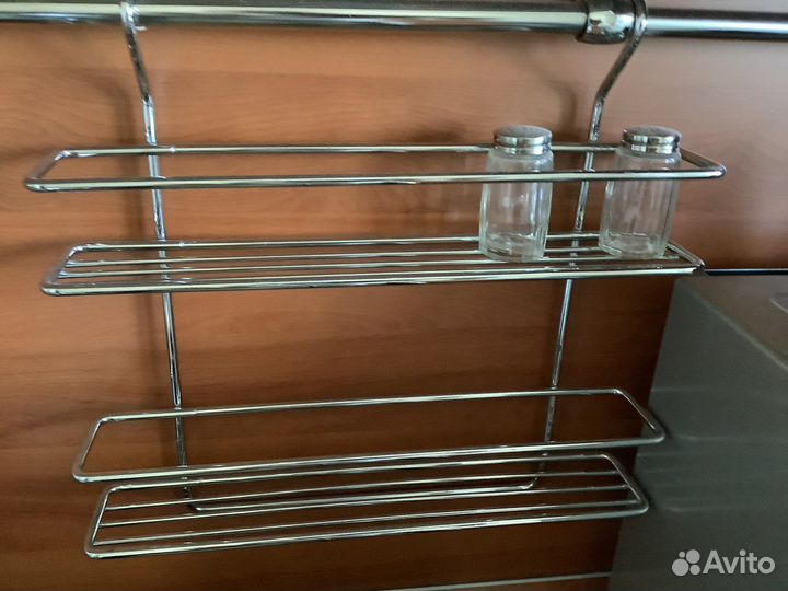 Навесная полка на рейлинг для кухни, для специй