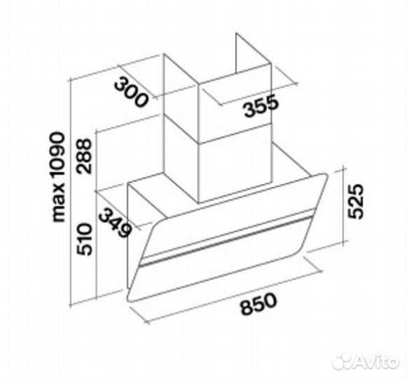 Вытяжка falmec Flipper 85 NRS P.E. Vetro Bianco cf