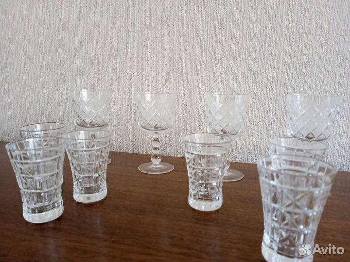 Фужеры и рюмочки хрустальные