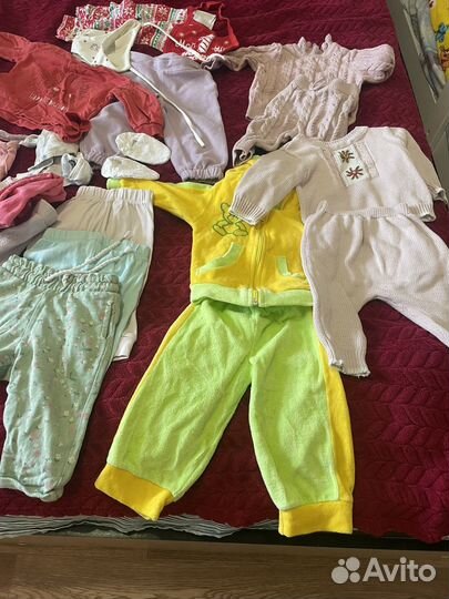 Детские вещи пакетом 68 74 на девочку