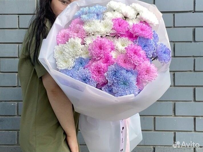 Букет кустовой хризантемы с доставкой Кемерово