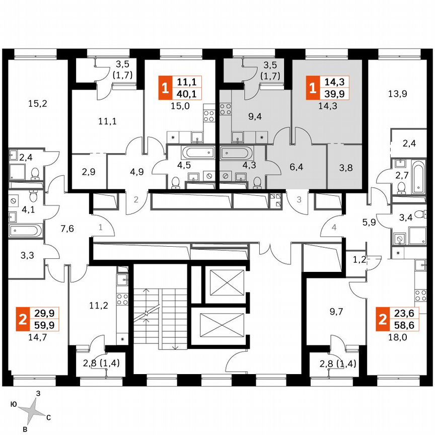 1-к. квартира, 40 м², 19/19 эт.