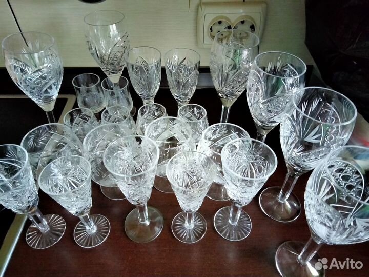 Рюмки на ножке цветное стекло СССР. Хрусталь СССР