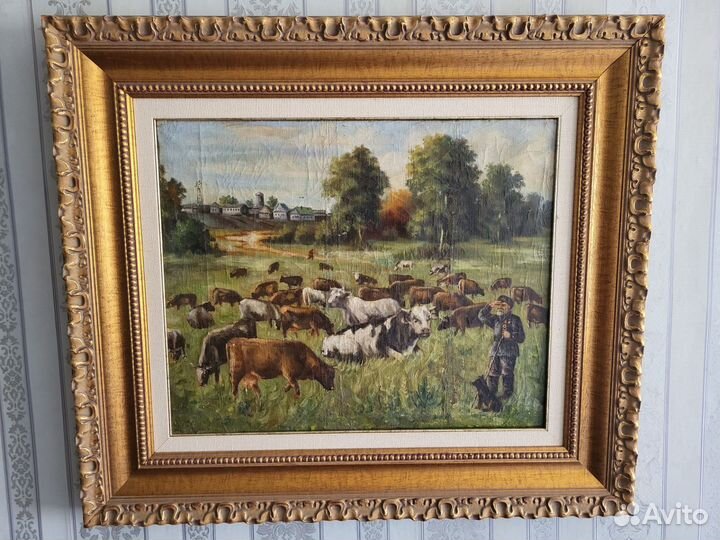 Картина маслом на холсте старинная