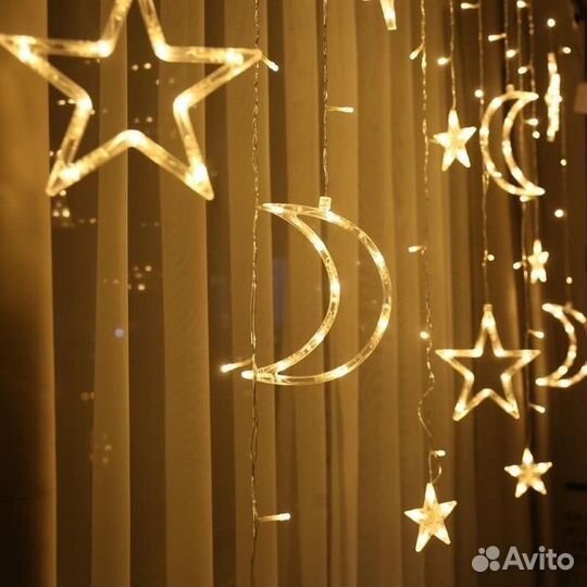 Гирлянда Звезды и Луна оптом