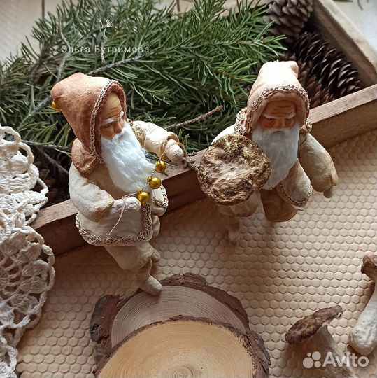 Ёлочная игрушка Гномик викторианский стиль