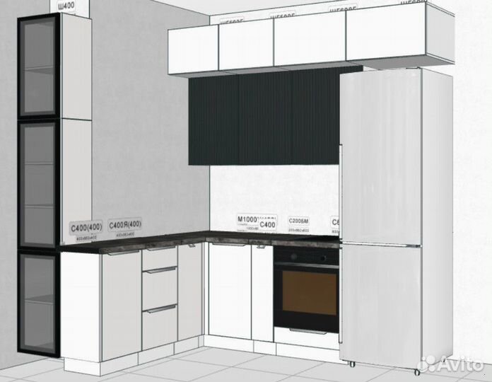 Кухня угловая современная. Рассрочка