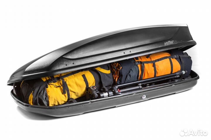 Автобокс на крышу Koffer 440 L (черный матовый)