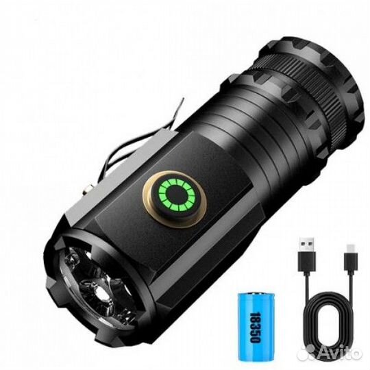 Фонарик металлический coba CB-350X, магнит, 18350