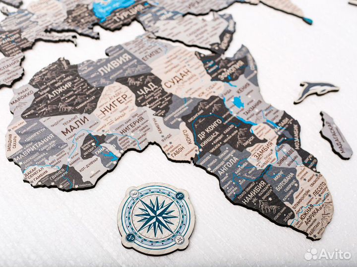 Деревянная карта мира из дерева, Пятигорск