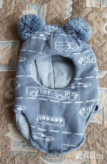 Зимняя шапка шлем для мальчика 50-52