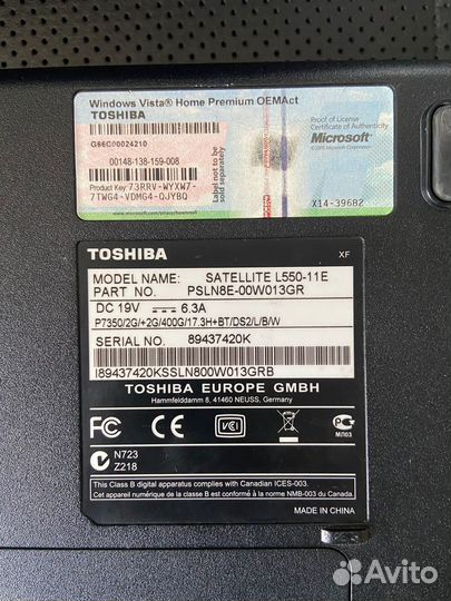 Ноутбук Toshiba