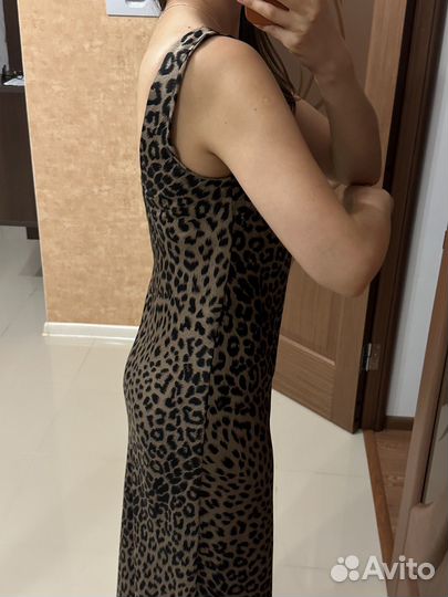 Платье сорочка леопардовая атлас