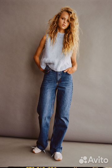 Джинсы zara прямые wide leg 32