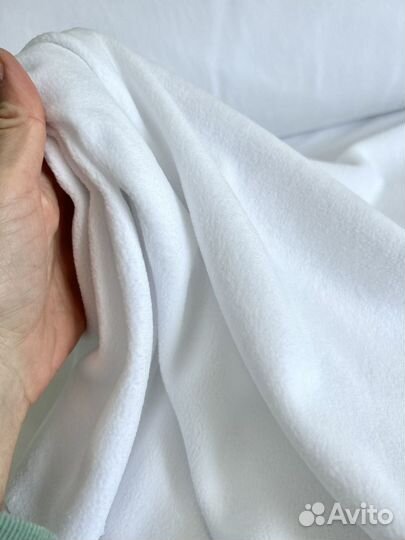 Флис белый ткань
