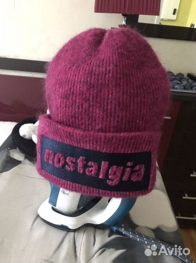 Шапка женская, чистая шерсть с ангорой