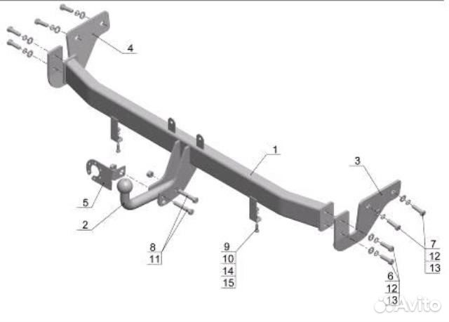 Фаркоп на Hyundai Solaris/ Kia Rio 2011-2017