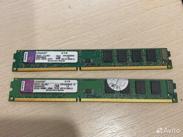 Оперативная память kvr1333d3n9 4gb / 2gb