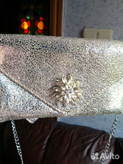 Сумка женская клатч через плечо на цепочке