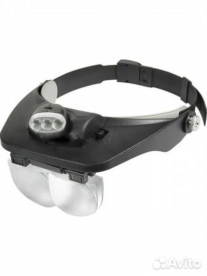 Лупа налобная с подсветкой и батарейками