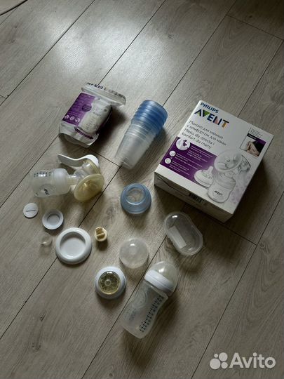 Молокоотсос ручной philips avent + аксессуары