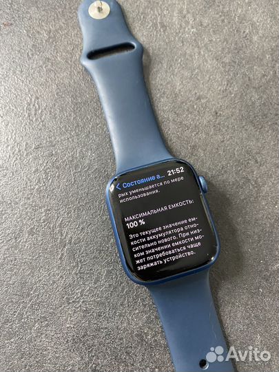 Часы apple watch 7 45 mm blue