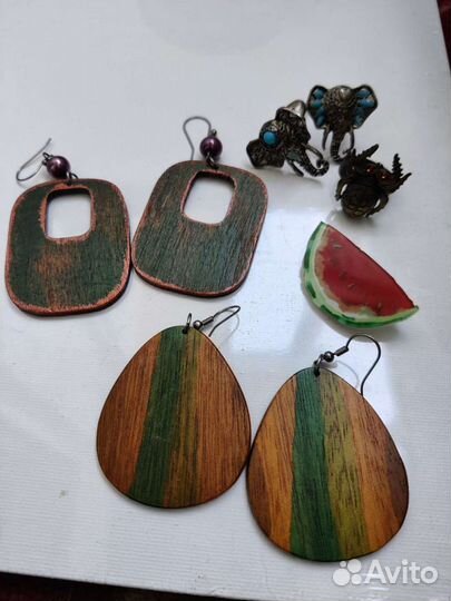 Набор, Серьги кольца бижутерия