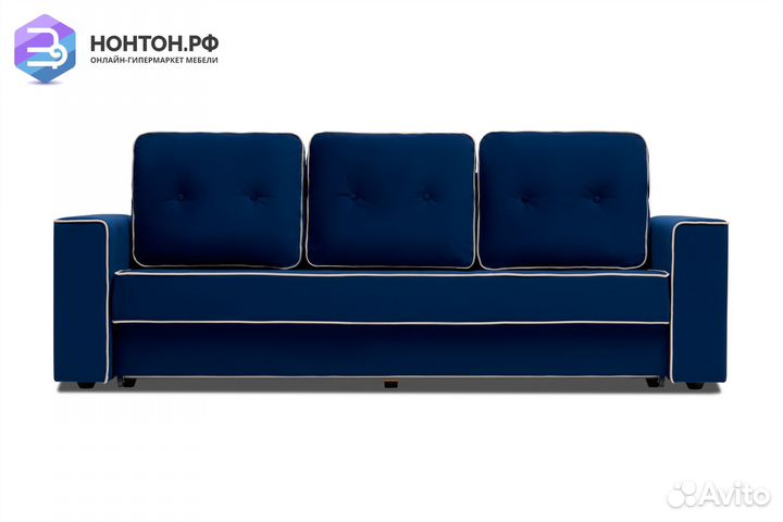Диван еврокнижка Берген 3-х местный темно-синий