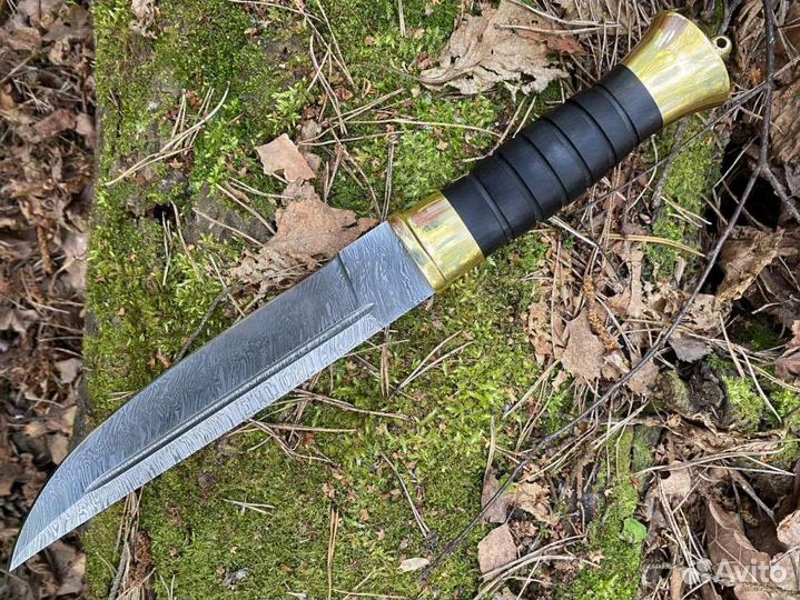 Нож Пластун Дамаск, мастерская Самойлова