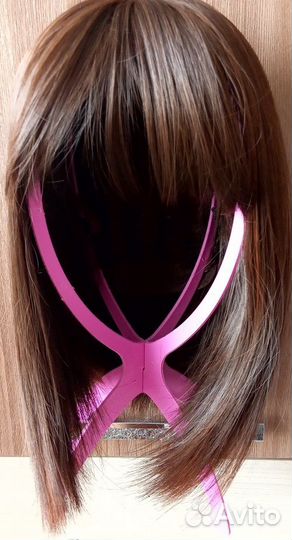 Парик Каре тёмно-коричневый с рыжеватыми прядями