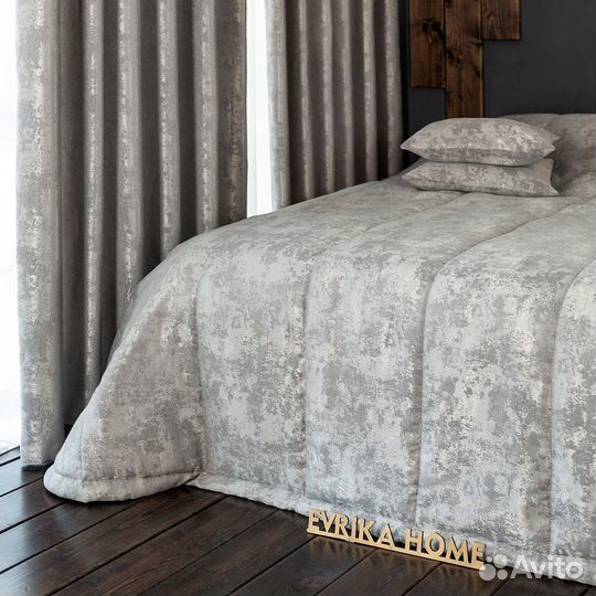 Мраморное покрывало Зарина светло-серый на диван