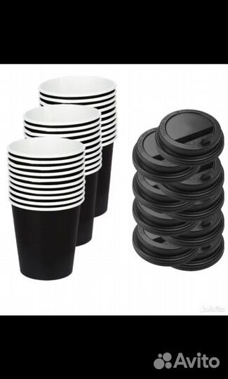 Бумажные и пластиковые стаканы с крышками