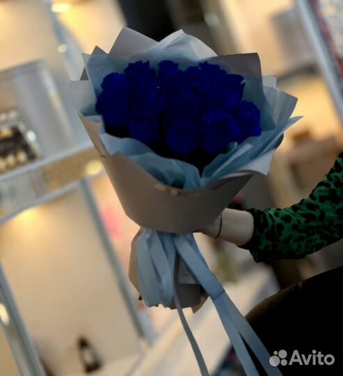Букет цветов синие розы