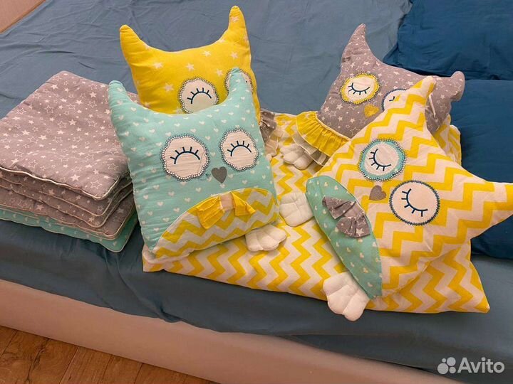 Детские подушки 12 бортики в кроватку одеяло