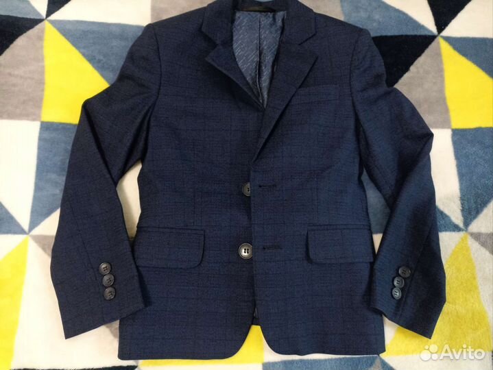 Школьный костюм для мальчика синий 128