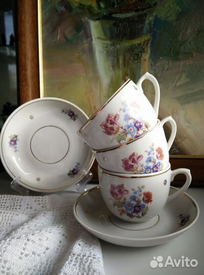 Чайные пары, чашка дфз Вербилки СССР фарфор