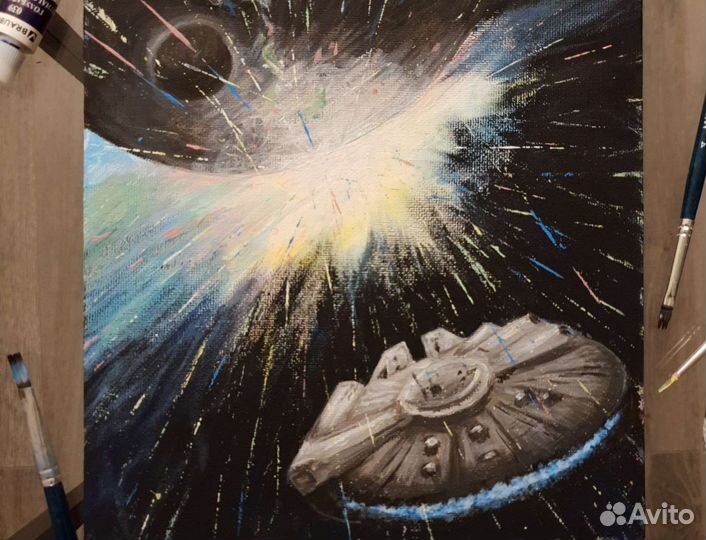 Картина Сокол тысячилетия 20Х20, акрил