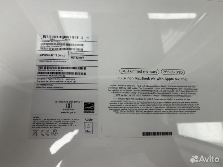 MacBook Air 13 M2/8Gb/256SSD Midnight Запечатан