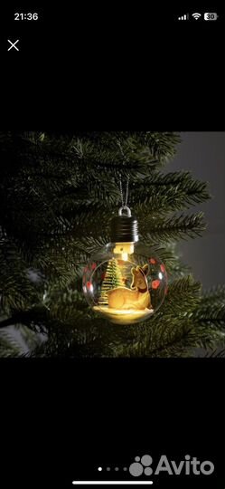 Елочные игрушк, светящиеся