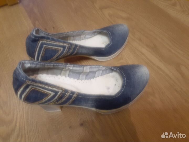 Туфли джинса женские, р.38-39