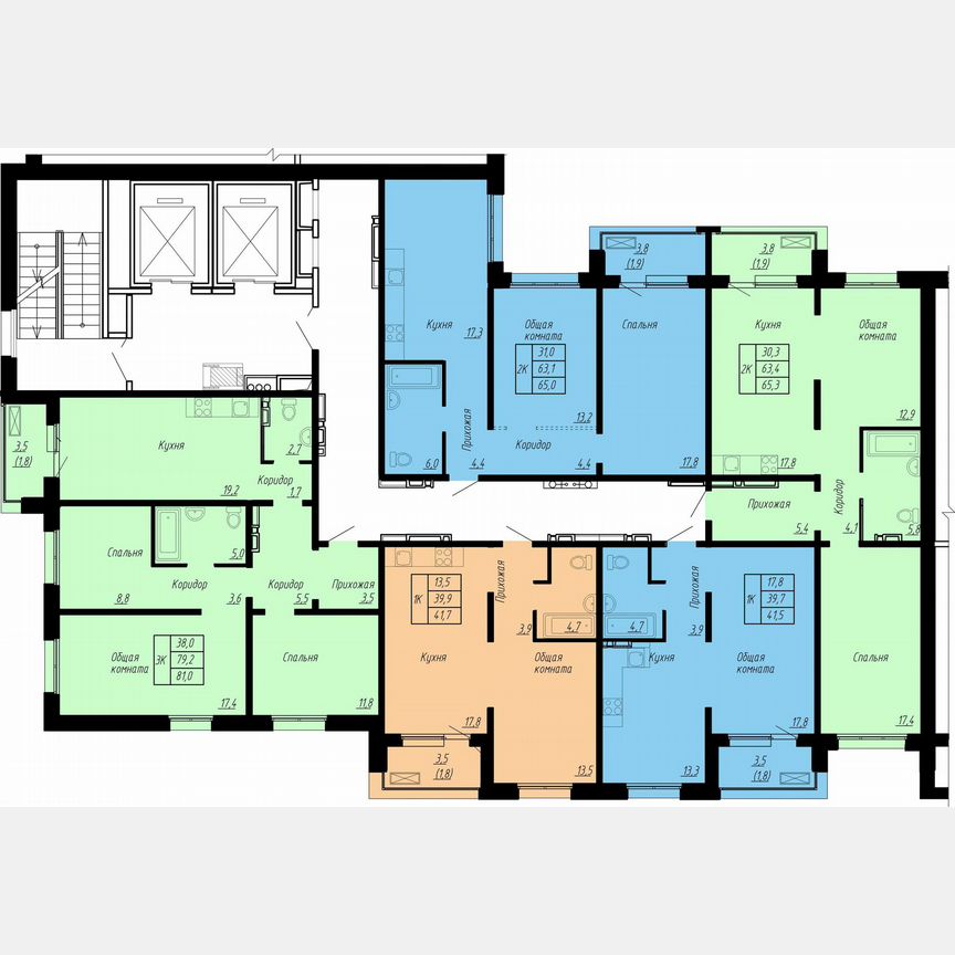 3-к. квартира, 81 м², 8/17 эт.