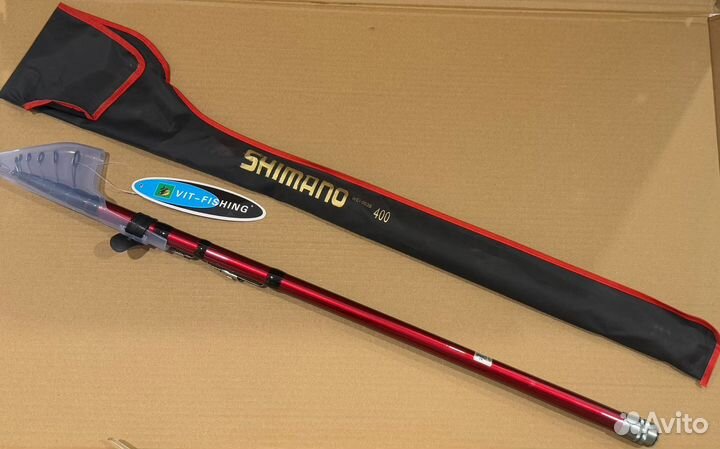 Удочка телескопическая, 4м (красный) shimano 400