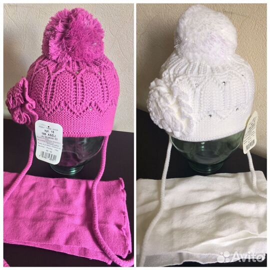 Новая зимняя шапка + шарф 48-52