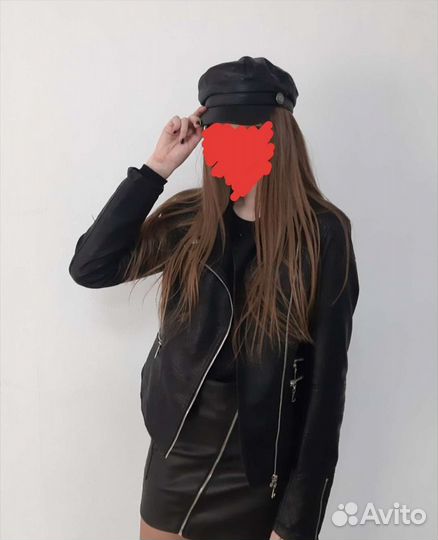 Женская кожаная фуражка