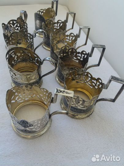 Подстаканники СССР серебро 875