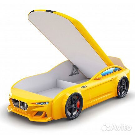 Кровать-машина Динамик-М, желтый, 200*80 см