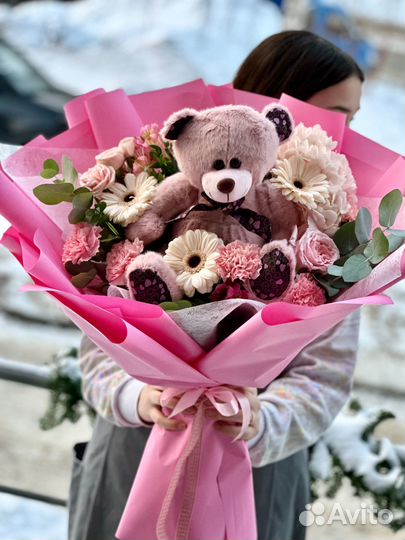 Букет гигант, из хризантем из роз с доставкой