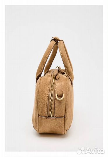 Мини сумка из замши с двойной ручкой zara