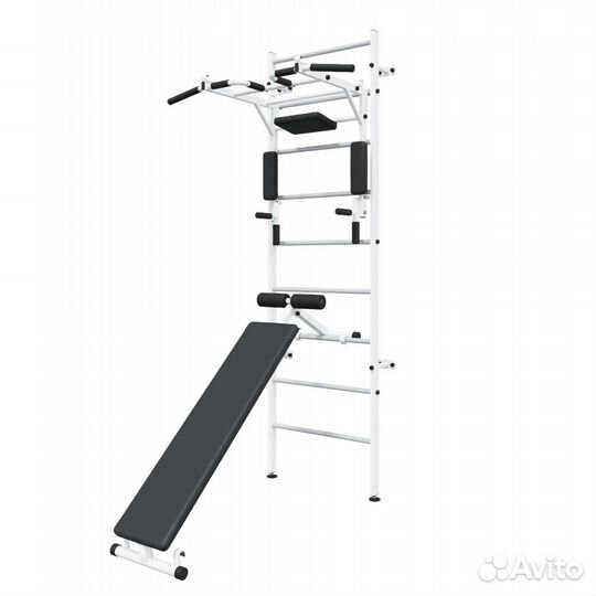 Шведская стенка со скамьей для пресса и турником